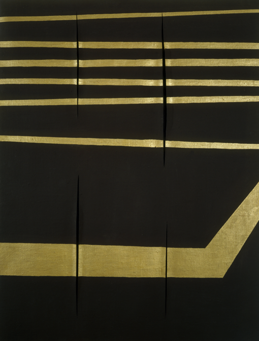 Concetto spaziale, Attese (Concept spatial, Attentes), 1959, © Musée d'Art Moderne / Roger-Viollet © Fondazione Lucio Fontana, Milano / by SIAE / Adagp, Paris 2014.